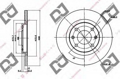 DJ PARTS bd1191 -  Тормозной диск